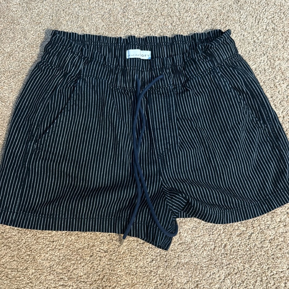 High waisted pinstripe loft shorts